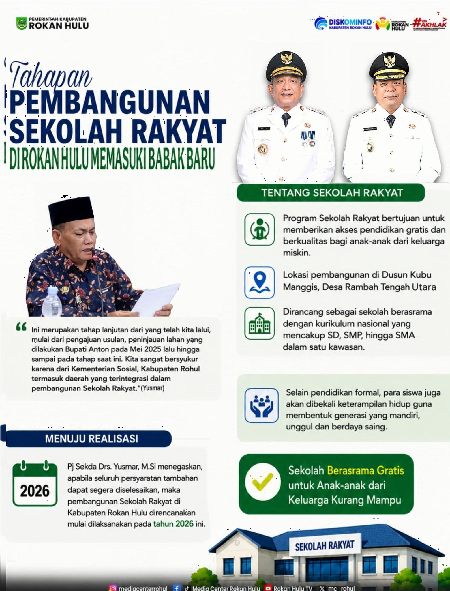 Dari Rambah Tengah Utara, Sekolah Rakyat Rokan Hulu Siap Lahirkan Generasi Emas